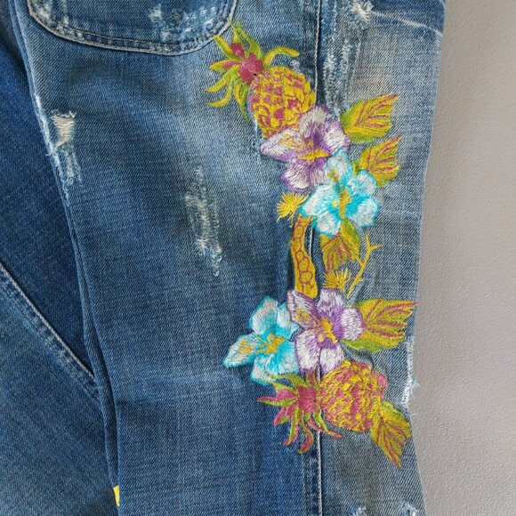Dolce & Gabbana Vintage Y2K Jeans 42 Bootcut Flare Low Rise Embroidery Studs - Picture 8 of 16